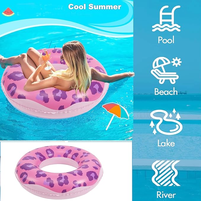 Inflatable Pool Float Tube -35 in Tube Float for Adult,Inflatable Swim Tube Raft Premium Swim Ring Heavy Duty Vinyl Flotation Pool Floats for The Beach, Party, Vacation, UV Resistant - Pool Party
