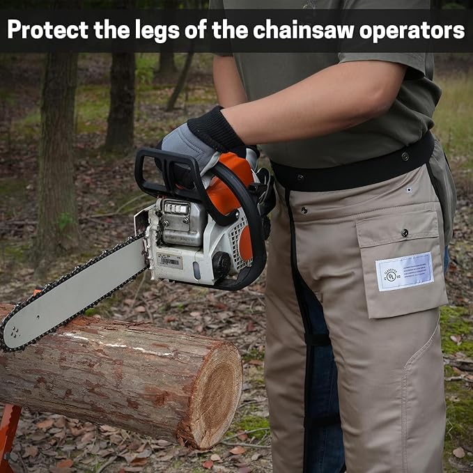 Chainsaw Chaps Apron Wrap 8-layer for Men/Women Loggers Forest Workers Protective Chain Saw Pants Adjustable