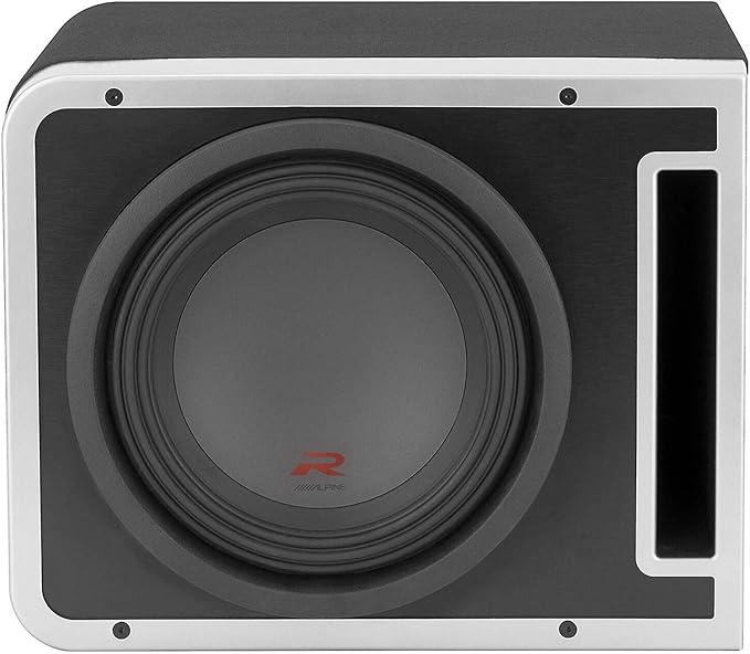 Alpine R-SB10V Pre-Loaded R-Series 10-inch Subwoofer Enclosure, Alpine R-A75M 750 Watt Mono Amplifier, and Wiring Kit