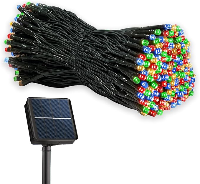 Solar String Lights Solar Christmas Lights 200 LED 72 Ft 8 Mode Outdoor String Lights Waterproof for Garden Party Patio Home Wedding Lawn Christmas Halloween Tree Decorations (Multi Color)