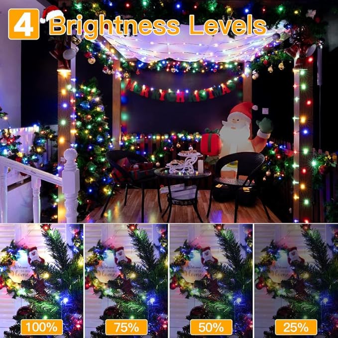 Ollny Christmas Lights 1000 LED 330 FT, IP67 Waterproof Plug in Christmas Tree Lights with Remote, 8 Modes, 3 Timers, Dimmable, House Xmas Indoor Decorations Outdoor Christmas Lights (Multicolored)