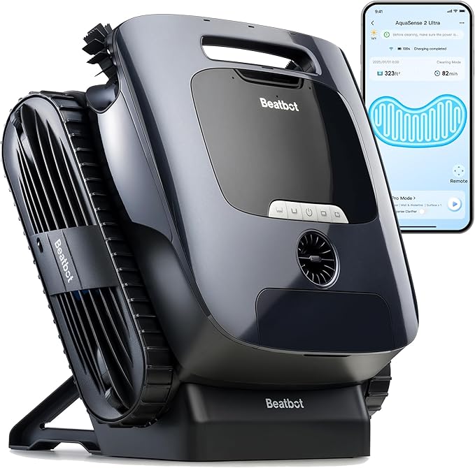 Beatbot AquaSense 2 Ultra Cordless Robotic Pool Cleaner for Complex Pools, Mapping with AI Camera, 5-in-1 Cleaning, Smart Surface Parking, Skimmer with APP Control, Water Clarification – Abyssal Blue