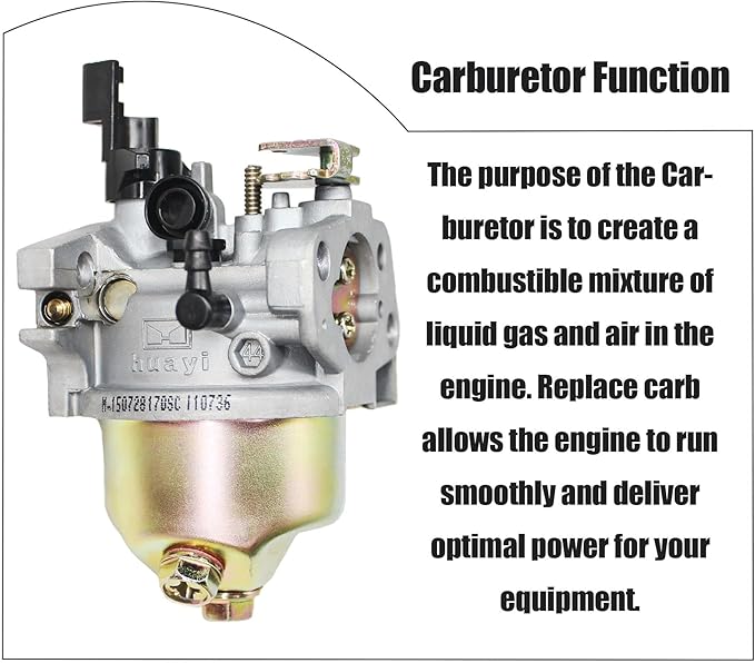 Huayi 951-12705 Carburetor 170SA for Troy-Bilt Storm 2410 2620 179cc, Squall 2100 Snowthrower; For MTD Cub Cadet Yard Machines Lawn Mowers 165-SU 165-SUA 165-SUB 265-SU 365-SUA 365-SUB Engine Model