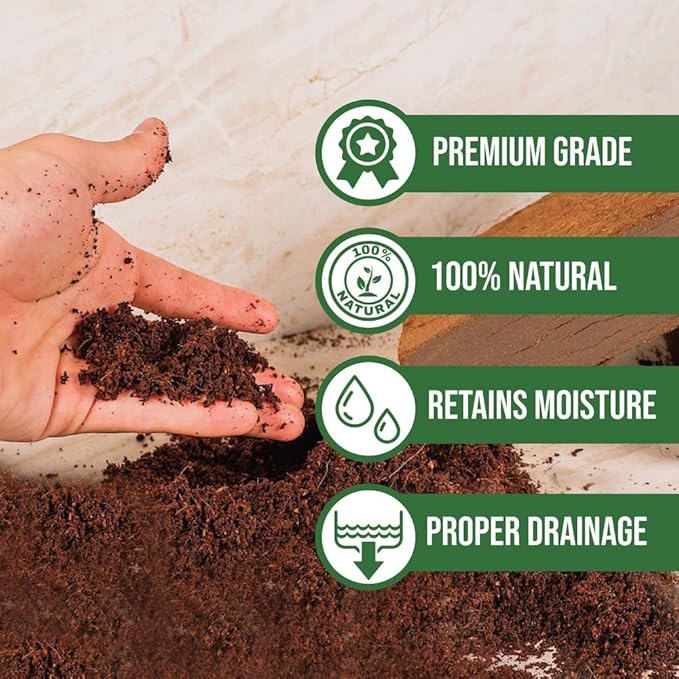Coco Coir Chips 4-Pack Envelor 2.4 Cu. Ft. Compressed Coconut Coir Bricks 10 lb. Natural Substrate for Indoor Outdoor Coco Chips for Plants Orchid Bark Coco Coir Brick Plant Soil Indoor Potting Mix
