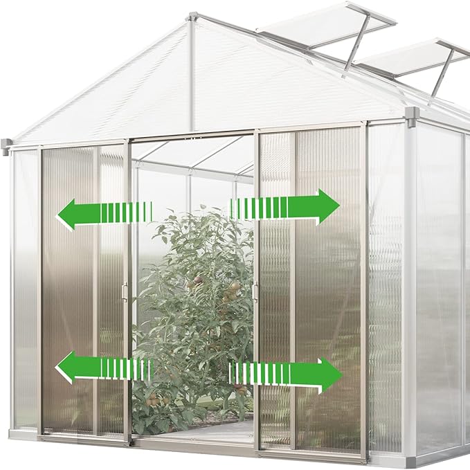 Greenhouse Rubin 3 Aluminum Frame 8.6 x 6.4 ft with Approx. 10 mm Polycarbonate Panels