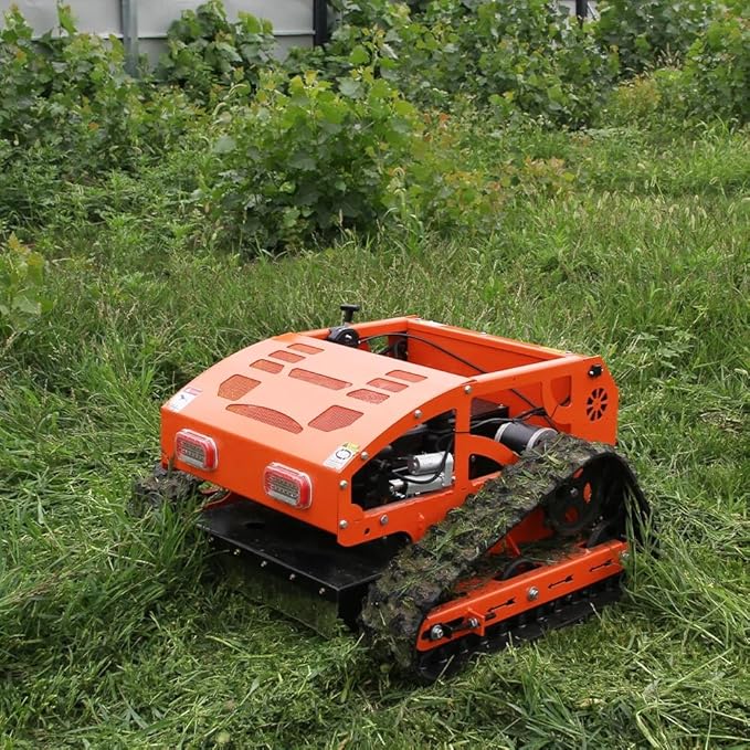DIGMIGHT9 HP Gas RC Robotic Lawn Mower with Snow Plow - Remote Control Lawn Mower Robot, 600m Range, 21.6" Cutting Width for Slopes, Orchards & Commercial Use (Orange)