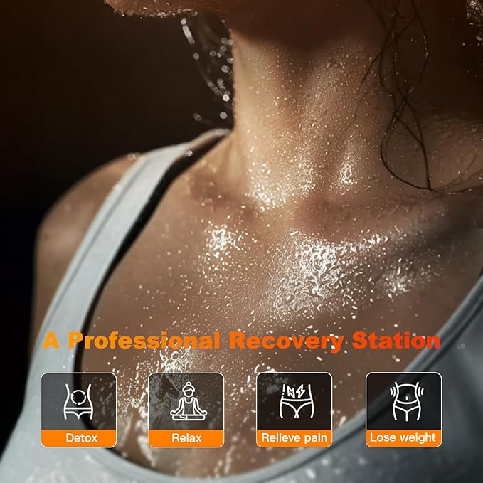 Infrared 2 Person Sauna for Home, 660nm Red Light Portable Steam Sauna, 5-Layer Waterproof Quick Heat and Steamy, Saunas Tent for Gym/Pilates/Garage, Hot Tub, 5.9' x 4.1' x 3.0'