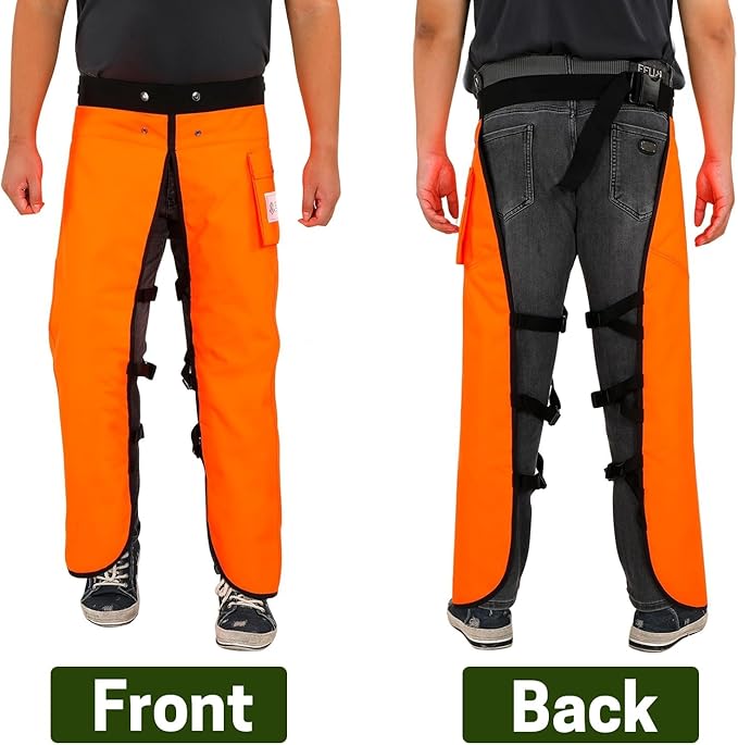Chainsaw Chaps Apron Wrap 8-layer for Men/Women Loggers Forest Workers Protective Chain Saw Pants Adjustable
