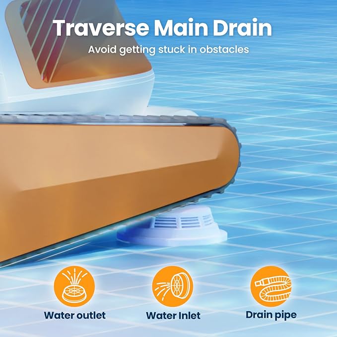 2025 Hydro3 Robotic Pool Cleaner for Inground/Above Ground Pools, 150W Cordless Pool Vacuum, Max 200min Runtime, 4.1L Filter Basket, Auto Waterline/Wall Cleaning, Max 1076 sq.ft Coverage