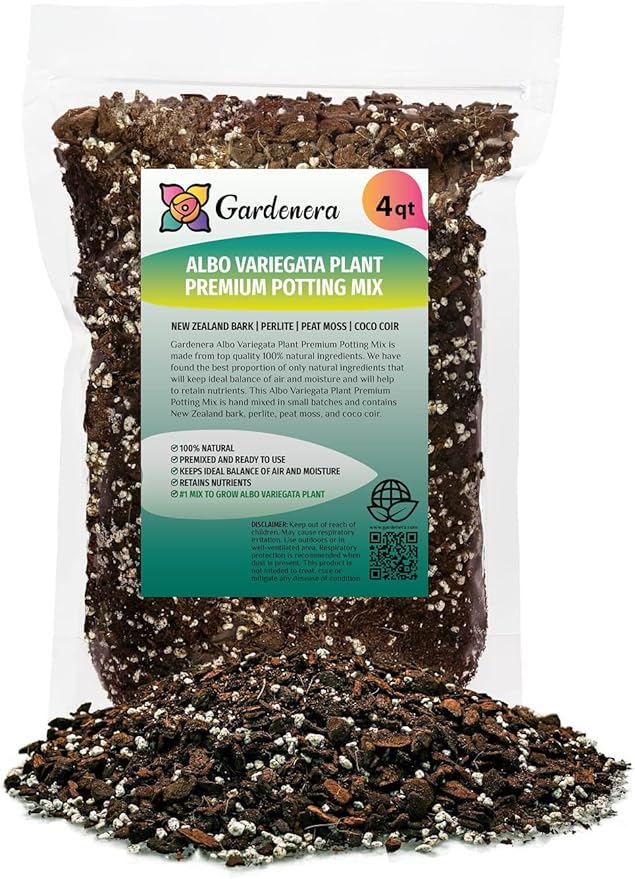Albo Variegata Potting Soil - Specially Formulated for Unique Plant Needs - 4 Quart