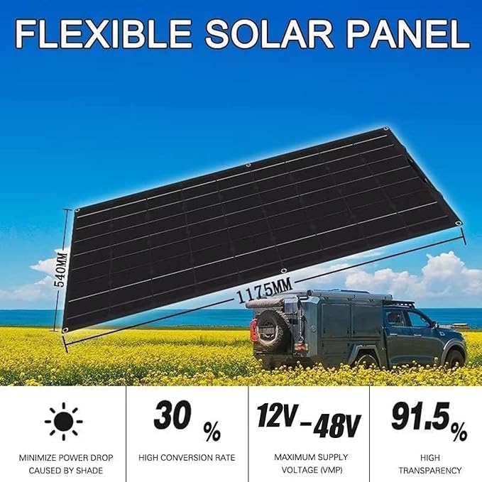 1200 Watt Flexible Solar Panel for RV, 2 × 600 Watt 12 Volt Solar Power Panel Kit with 40A Solar Charge Controller & Inverter Monocrystalline Solar Panels for Camping Off Grid Battery Charging Boat
