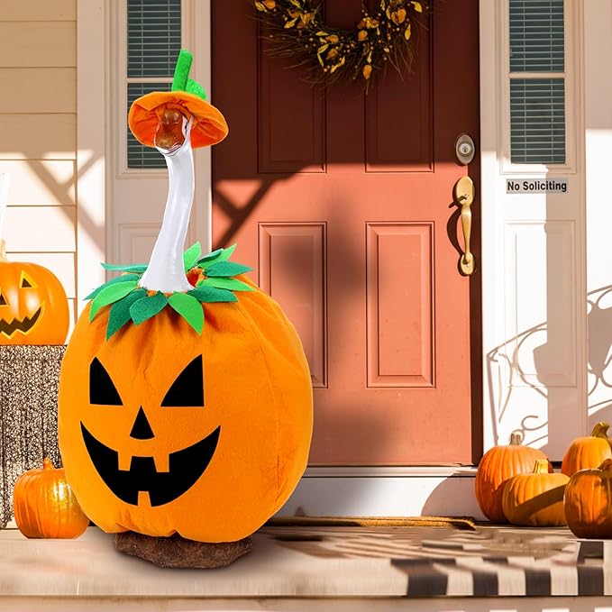 Halloween Pumpkin Goose Outfit Porch Goose Clothes Yard Silly Lawn Duck Shirt for Cement Plastic Duck(23'' Porch Style)