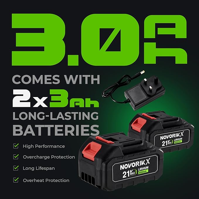 20V Cordless Leaf Blower, 30000RPM Handheld Leaf Blower with 2 X 3.0Ah Batteries & Charger, Lightweight for Yard Lawn Outdoor Cleaning – Black