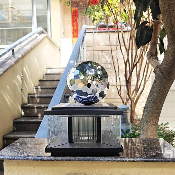 304 Stainless Steel Gazing Ball Sculptures Diamond Decoration Mirror Hollow Metal Ball Ornament Statues Gazing Globe for Home Garden (8 inch)