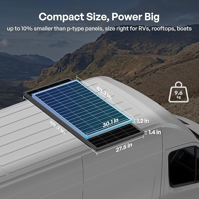 Renogy 400 Watt ShadowFlux Anti-Shading Solar Panel N-Type, 2PCS 200W Solar Panels 12 Volt 16BB, 25% High-Efficiency PV Module for RV Marine Rooftop Farm Battery,Black