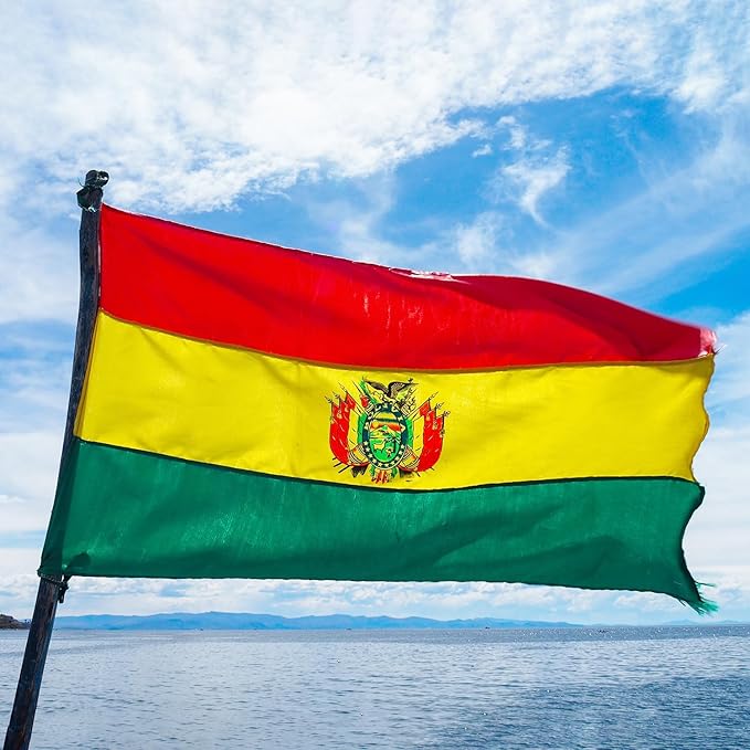 Bolivia Bolivian Flag 3x5 ft Outdoor, Double Sided 3 Ply Heavy Duty Bolivia National Country Flag, 100% Quality Polyester Bolivian Banner with Brass Grommets 4 Rows Stitches