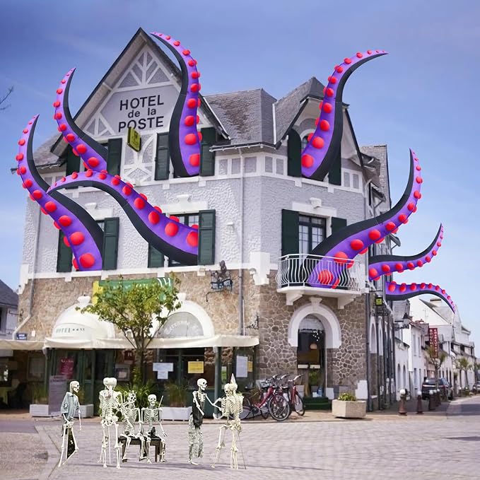 Danxilu 14 FT Huge Halloween Inflatables Octopus Tentacles Decorations Outdoor Built-in LED Lights Scary Giant Inflatable Octopus Arms Halloween Blow Ups for Yard Holiday Party Decor Lawn Outside