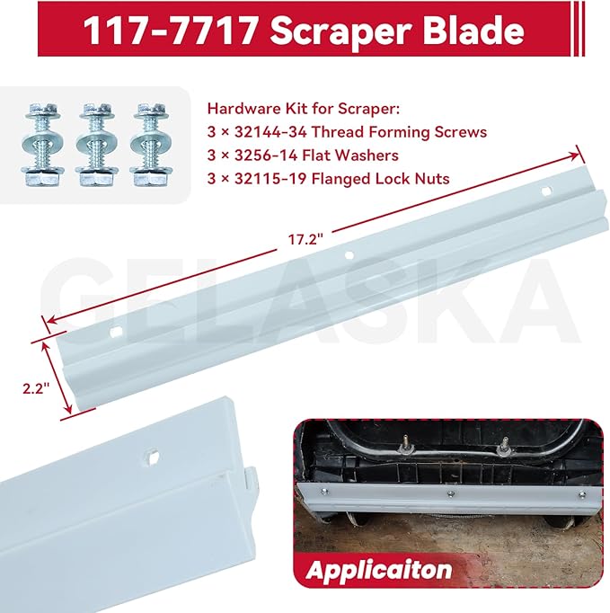 GELASKA 117-7700 Snowblower Paddles with 117-7717 Scraper for Toro Power Clear 180, 418 ZE, 418 ZR, 518 ZR, 518 ZE, 38272, 38282, 38472, 38473, 38273, 38283, 38274 Snowthrowers