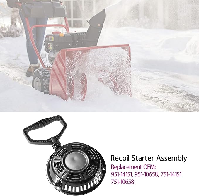 Recoil Starter Assembly 951-14151 fits Troy Bilt Storm 2410 2420 2620 2690 Two-Stage Snow Blowers for MTD, Craftsman, Cub Cadet Snow Throwers Replaces 951-10658 751-10658 751-14151
