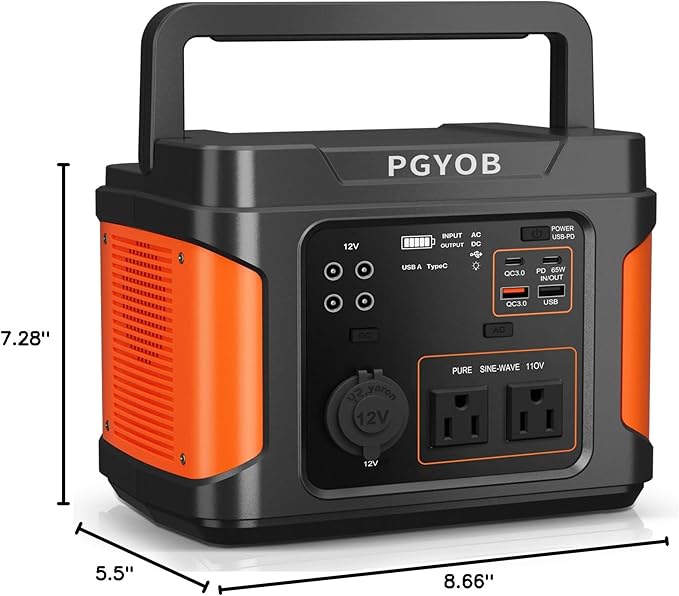 400W Portable Power Station, 296Wh Outdoor Solar Generator Backup Ternary Battery Pure Sine Wave Power Pack with AC/DC Outlet, PD 65W USB-C Outlet for Home, Camping, RV, Blackout, CPAP