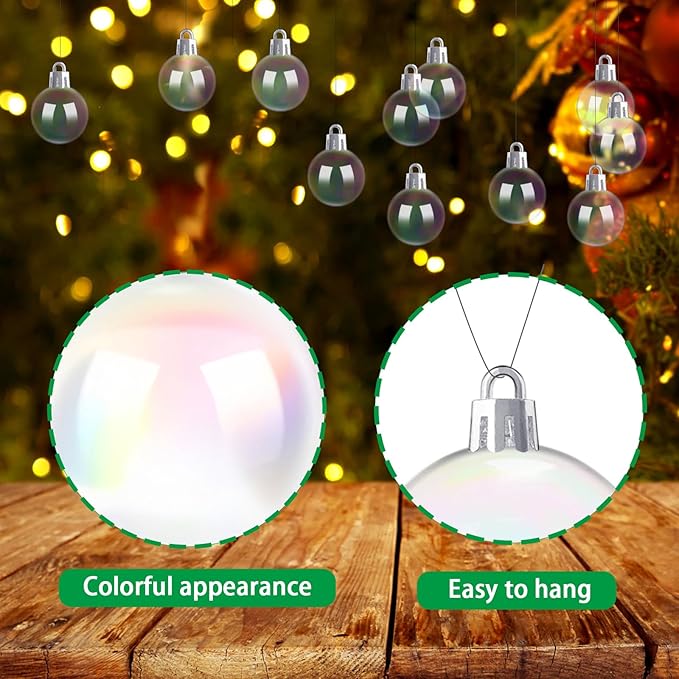 120 PCS Halloween Plastic Iridescent Ball Decoration,Clear Bubble Ball for DIY Bubbling Cauldron,Witch Cauldron Decoration,Cauldron DIY Witch Magic Pot,1.18 Inch
