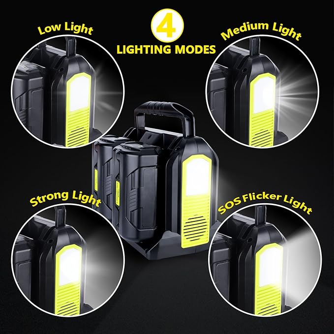 350W Power Inverter for Ryobi 40V Li-ion Batteries,4-Port Supply Inverter Generators Converter DC 40V to AC110V ~120V with LED Light,3 USB-A,1 Type-C,1DC Port, for Outdoor Travel Camping