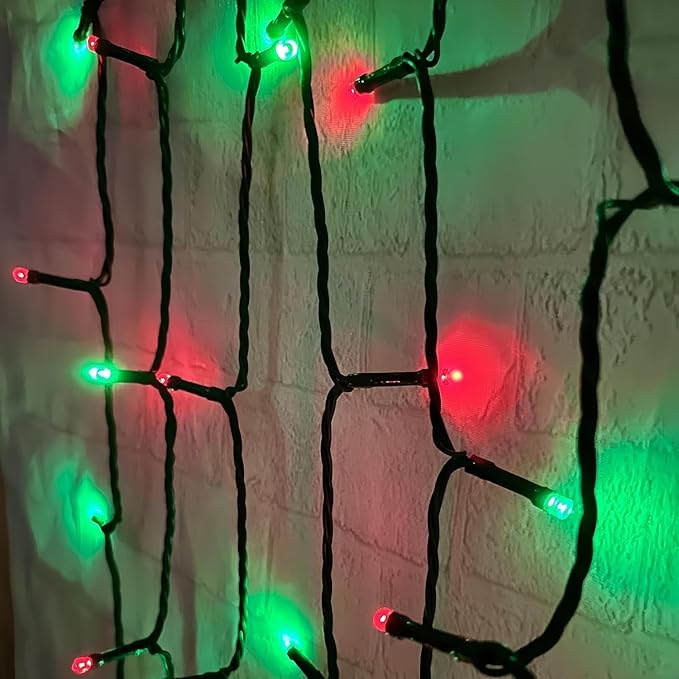 Connectable 240LED 95Ft 13Modes String Lights Indoor Outdoor | Extendable Green Wire Red & Green Christmas Tree Lights with Timer | Twinkle Fairy Light Plug in for Xmas Tree Garden Decor(Red & Green)