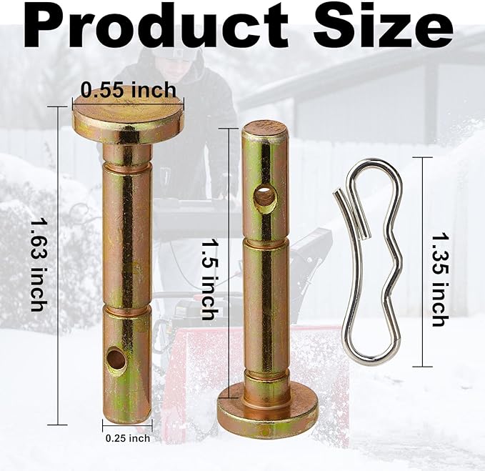 Shear Pins and Cotter Pins Fit for MTD Snowblower - Shear Pins 12pcs and Cotter Pins 12pcs Compatible for Cub Cad et Troy Bilt Craftsman 24" 26" Snow Thrower, Replace 738-04124A 714-04040