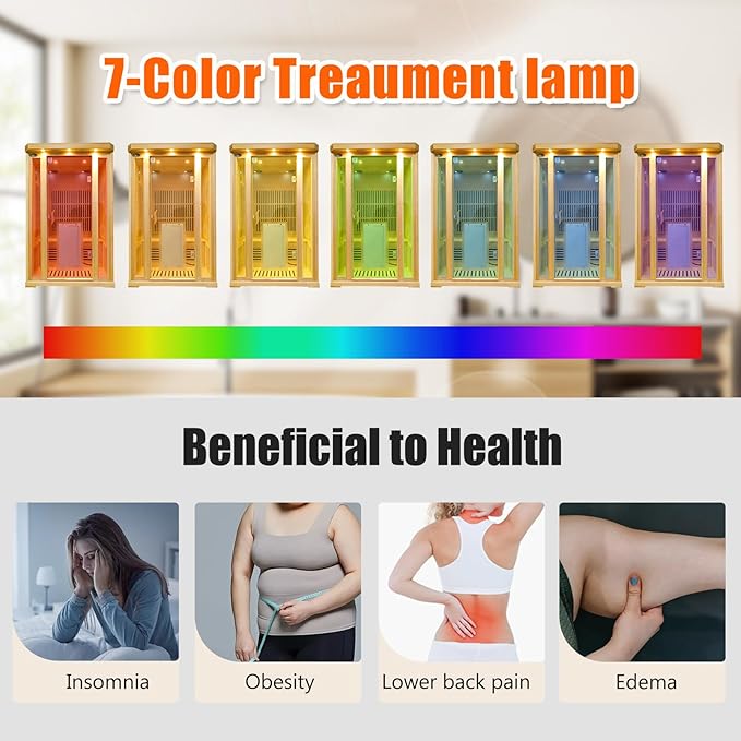 Far Infrared Sauna for Home Low EMF 2 Person Indoor Dry Hemlock Wood 1800W Graphene Heaters Panels Personal Sauna with Touch Intelligent Panel, Bluetooth Reading Light, 47.2 * 39.4 * 74.8in