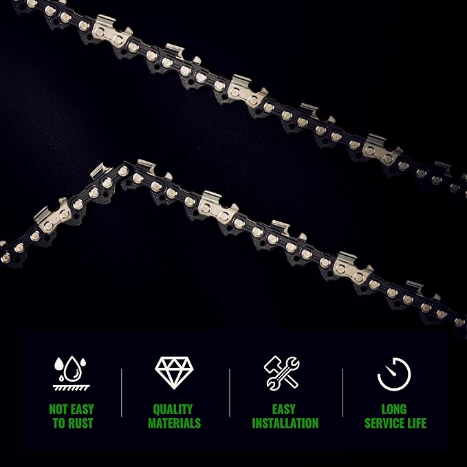 7" Chain and 7” Guide Bar Pitch: 1/4" Low Profile 44Drive Links Replacement Chain For 2-in-1 Cordless Pole Saw & Mini Chainsaw .043" Gauge