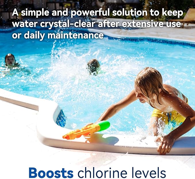 12LBs Pool Shock 68% Calcium Hypochlorite-Chlorine Granular Sanitizer-Kills Bacteria, Algae & Microorganisms-for Inground Pools, Above Ground Pools, Hot Tubs & Spas-1 lb Bag (12-Pack)
