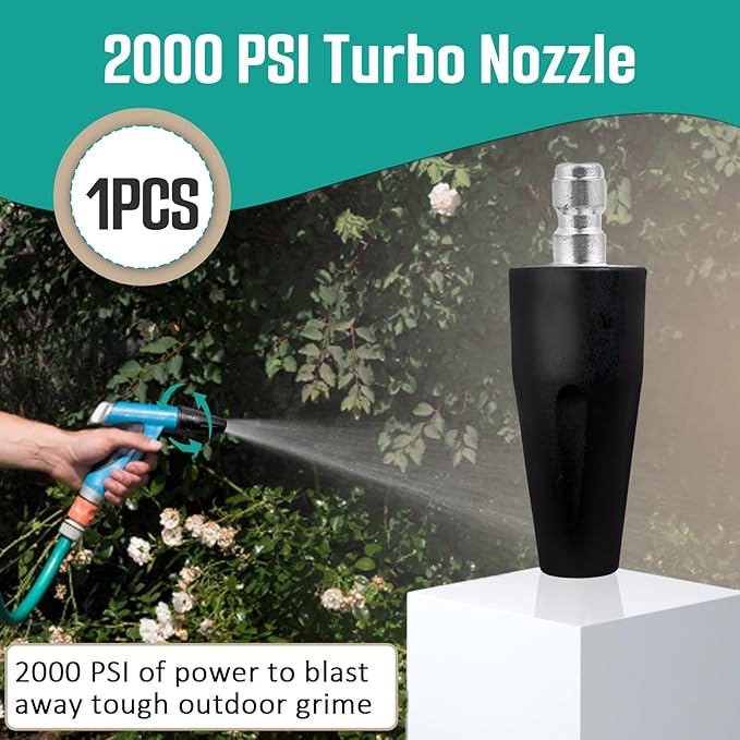 2000 PSI Turbo Nozzle Pressure Washer Replacement for Greenworks 5201402, 1/4-Inch Quick Connect, Rotary Pressure Washer Nozzle