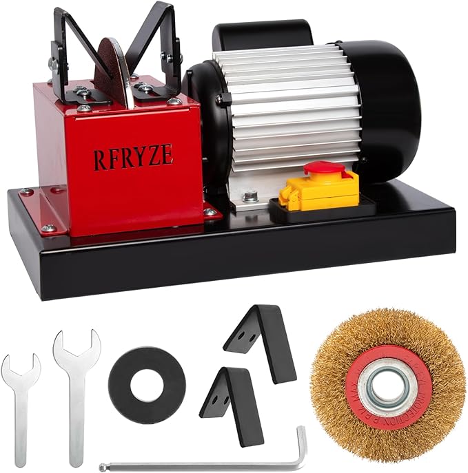 LawnMower Blade Sharpener AL 1700 RPM 550W, 3/4HP, Bench Mower Sharpening Machine with 7 inch Ceramic Wheel Sharpens High/Low Lift, Gator & Flat Blades