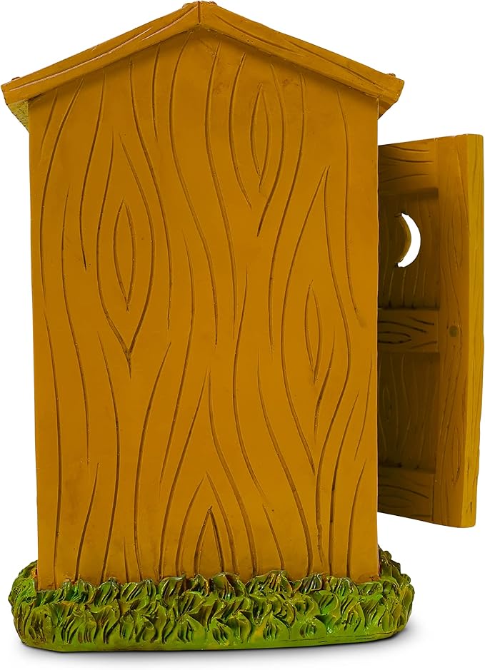 9” Outhouse Toilet Garden Gnome – Funny Lawn Statue for Outdoor Decor – Durable All-Weather Resin Yard Ornament – Unique Housewarming & Gag Gift