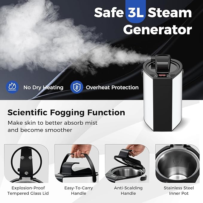 Giantex Portable Sauna, Full Body Steam Sauna w/ 3L Steam Box, Remote Control, Wood Foot Roller & Foldable Chair, Pop-Up Sauna Box for Single Person, Lightweight Personal Sauna Tent for Home (Black)