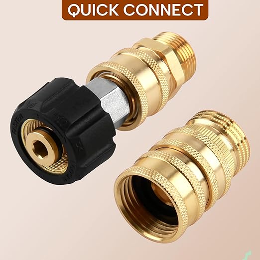 Pressure Washer Adapter Set, Pressure Washer Quick Connect Fittings, Set Quick Connect Kit with M22 Swivel to 3/8'' Quick Connect, 3/4" to Quick Release, M22-14 Fittings, 8 PCS