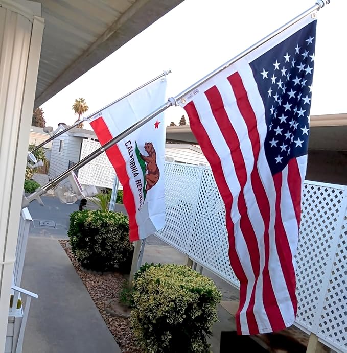 California Republic State Flag 2x3 FT Made in The USA-Heavy Duty Vibrant Colors Double Sided Cali CA Flag with 2 Brass Grommets for Home/Company/Indoor Outdoor Decoration