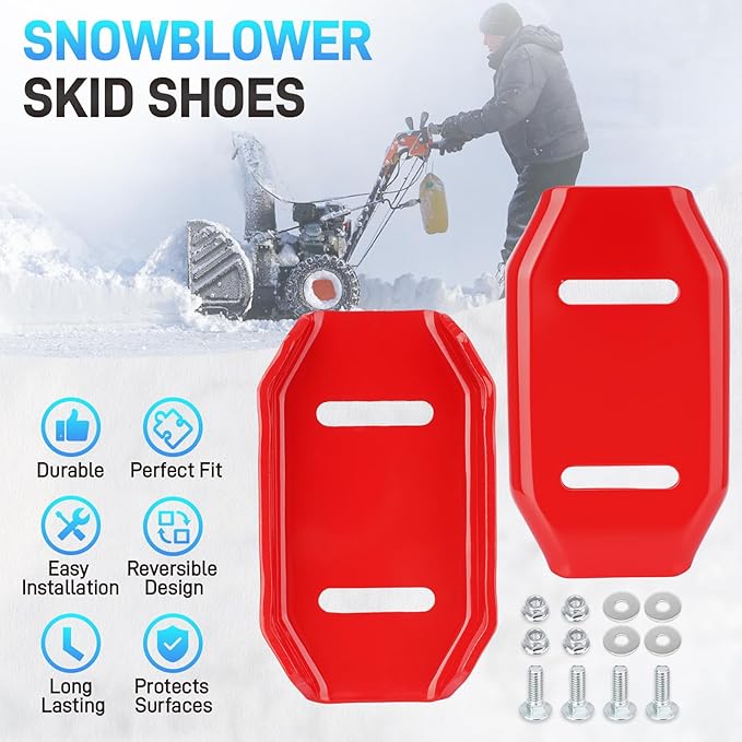 2PCS 106-4588-01 Snowblower Skid Shoes with Mounting Hardware Compatible with Toro Power Max Model 724 726 826 828 926 928 1028 1128 37770 37771 37772 38595 38629 Replace# A107BD 780-712