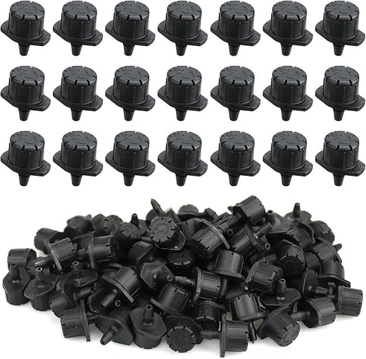 100Pcs Drip Irrigation Emitters,Adjustable Irrigation Drippers Sprinklers,1/4 Inch Emitters Micro Drip for Watering System