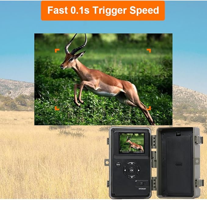 GardePro A3S Trail Camera 2 Pack, 64MP 1296p, Next-Gen Image Technology, Game Camera with Clear 100ft No Glow Night Vision, Fast 0.1s Trigger Speed Motion Activated Waterproof, H.264 MP4 Video