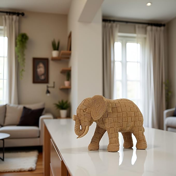African Animal Elephant Statue Decor, Table Room Home Decoration, Modern Art Sculpture, Handmade Resin Animal Statue,Bohemian Decoration,Shelf Decoration