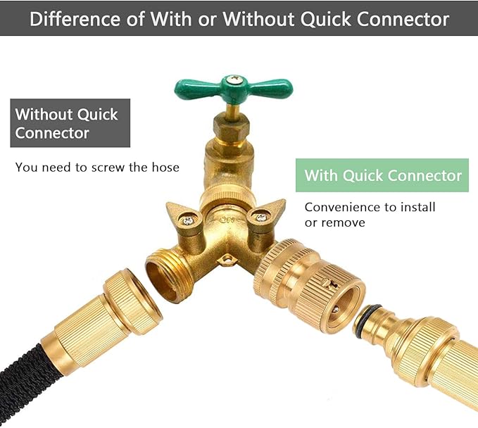 BoArt (4 Sets Garden Hose Quick Connector Set, Solid Brass 3/4 Inch Water Fitings Thread Easy Connect No-Leak Male Female