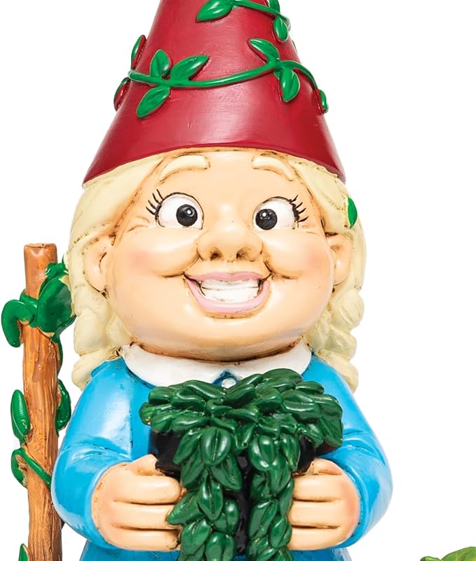 BigMouth Inc Crazy Plant Lady Garden Gnome Statue, Funny Outdoor Lawn & Yard Figurine, Housewarming Gag Gift Sculpture Decorations