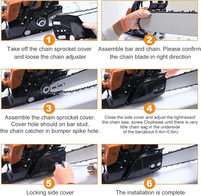 380 Gas Chainsaw, 72cc 2-Cycle 3.6KW 4.8HP Power Chain Saw with 24 Inch Alloy Bar, OEM Code F380W, Replacement For Stihl MS381, MS380, 038, NS872, Heavy Duty Logging
