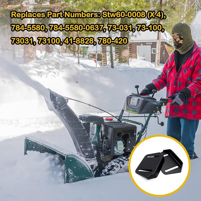 784-5580 Snow Thrower Slide Shoes Skids 784-5580-0637 for MTD Snow Blower Replacement Parts 41-8828 780-420 73-031(2PCS)