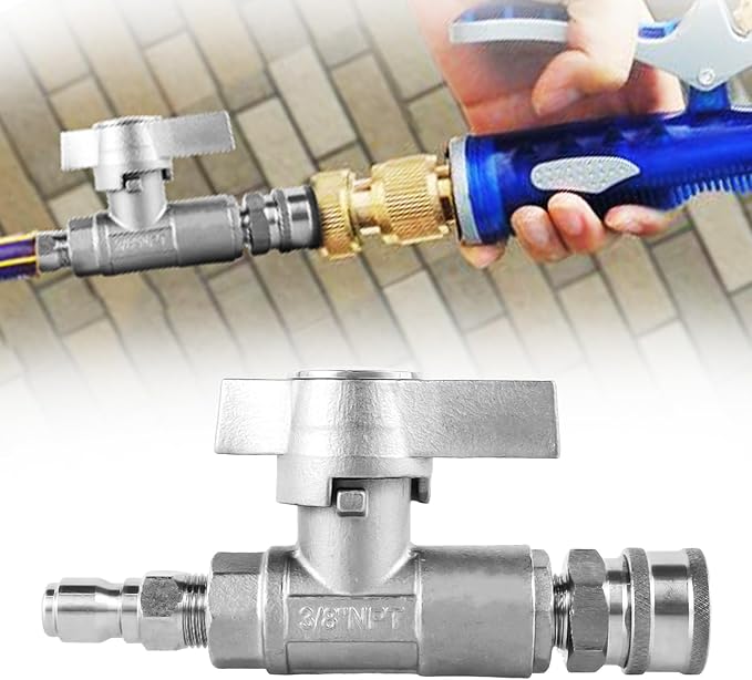 Ball Valve Pressure Washer，3/8"5000 PSI，High Pressure Ball Valve for Power Washer Hose.