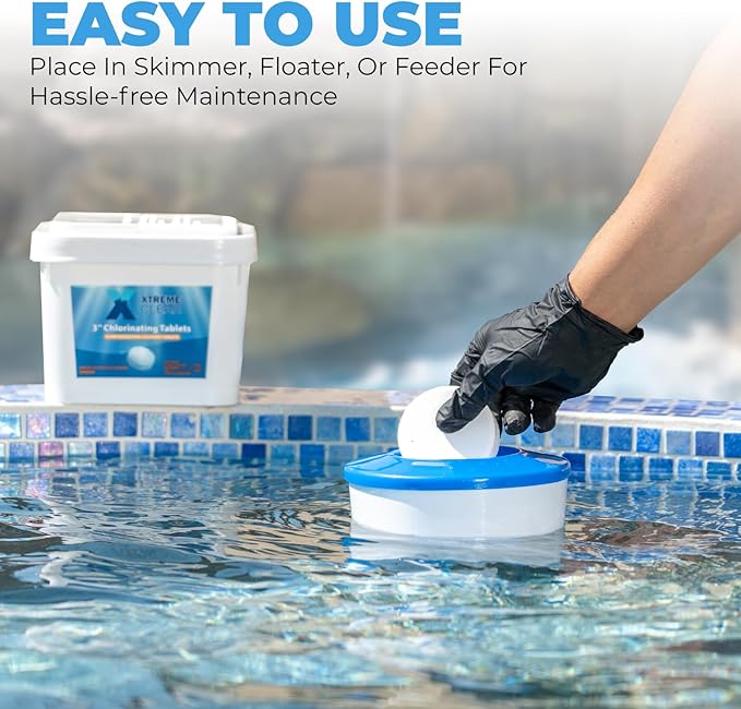 Xtremeclear 2-Pack Bundle 3" Swimming Pool Chlorine Tablets | 99% Pure Tri-Chlor| | Pro-Grade Pool Sanitizer Long Lasting & Slow Dissolving | 5 LBS