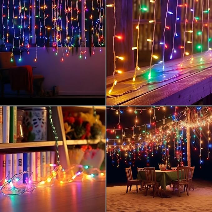 98ft Christmas Lights Outdoor, 1280 LED Waterproof 8 Modes String Light with App and Remote Control for Outside House Roof Decorations Indoor Decor-Multicolor