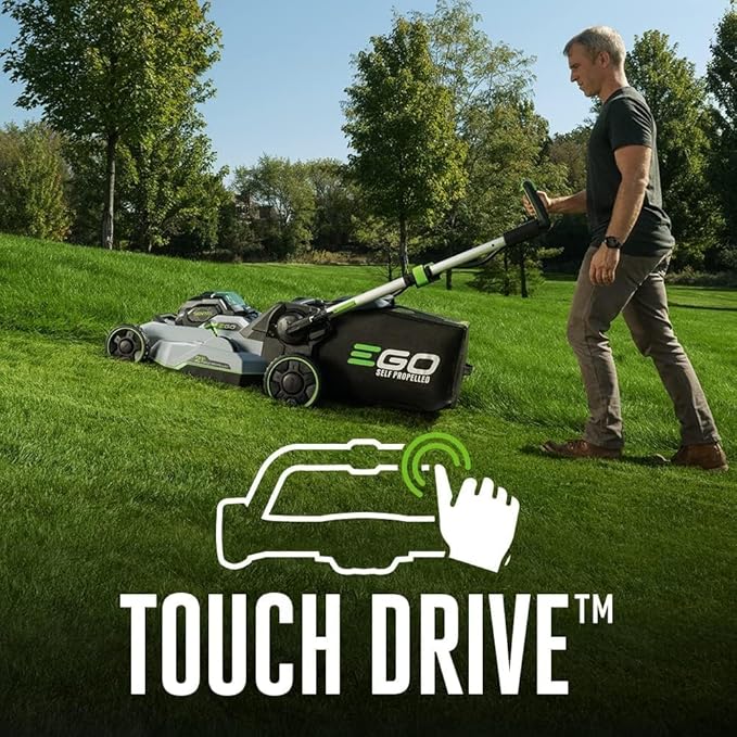EGO POWER+ Electric Lawn Mower, Self-Propelled Cordless with Select Cut and Touch Drive, Includes (2) 56V 4.0Ah Batteries and Rapid Charger – LM2132SP-2