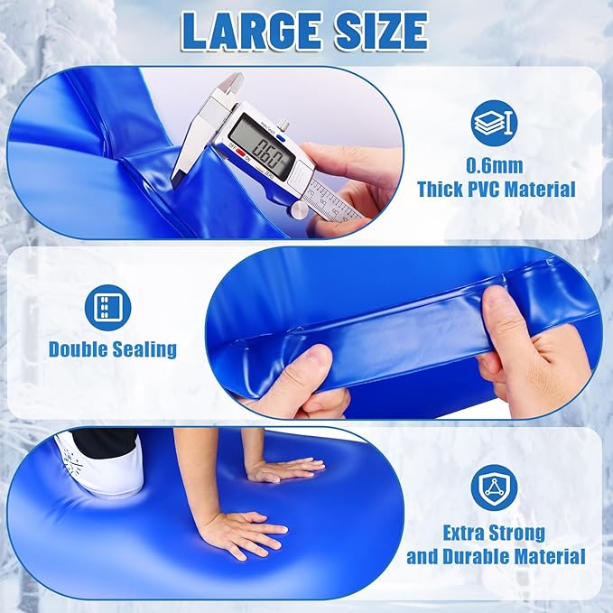 Pool Pillows for Closing Winter, 4x8 Feet Inflatable Air Pillow for Above Ground Pool, 0.4mm Thick Ultra Cold Resistant Swimming Pool Cover Pillow Kit with Ropes, Blue, 1 Pack